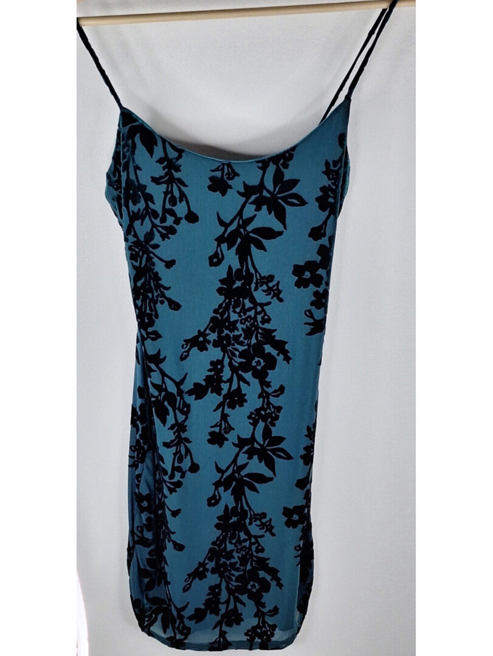 Windsor Floral Burnout Velvet Strap Dress Dark Fairycore Whimsigoth VTG Y2K 90s